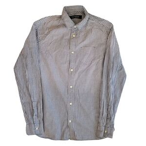 ALLSAINTS Blue Beige Plaid Cotton  Sz S Mens Long Sleeve Shirt
